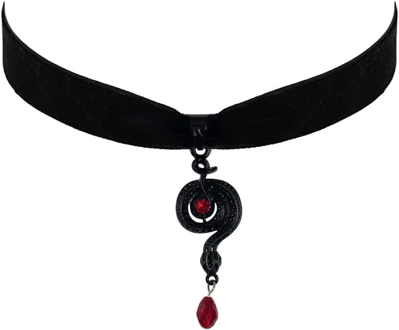 Cicod Gothic Black Velvet Goth Choker Necklace for Women,Cameo Black Choker Crow Skull Pendant Necklace Vintage Collar Skull Necklace Gothic Jewelry - Image 1